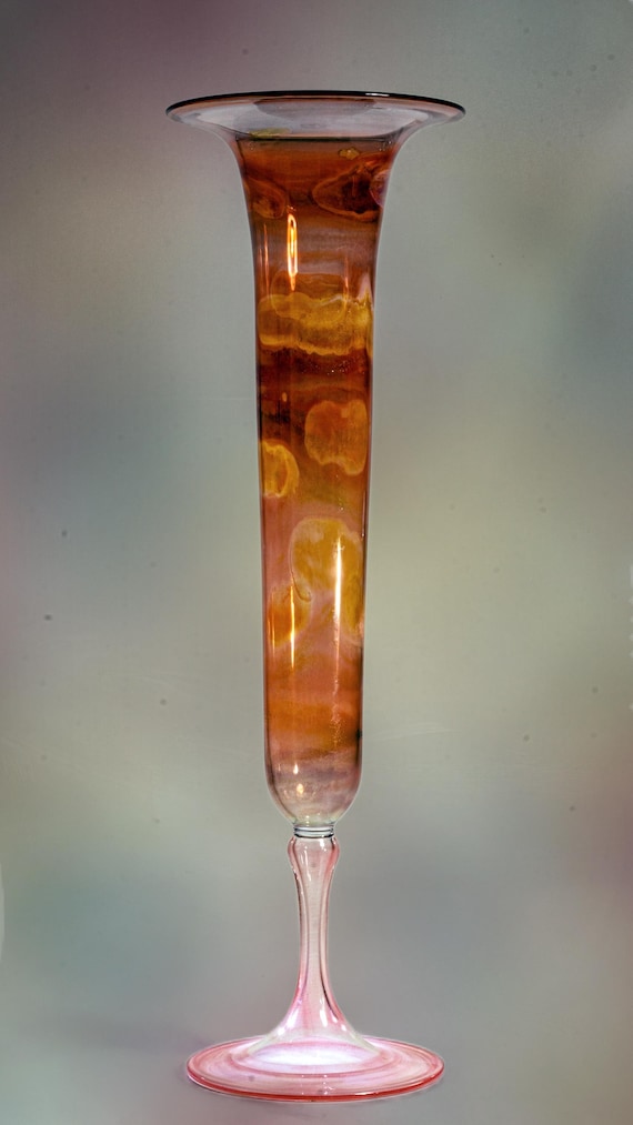 Glasbläserei Karl Schmid - Künstlerische Studioglas-Vase - Höhe 33