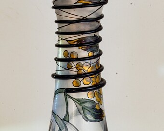 M. Wurzer - Weidensteiner - Hand-painted Art Nouveau vase (H 30 cm) - Germany 1987