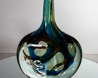 Michael Harris - Mdina - Künstlerische "Lollipop" Vase "Sea & Sand" - Höhe 18 cm / 1,35 kg - Malta 1970-1979