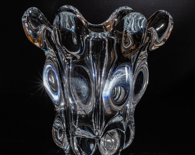 Cristallerie De Vanneslechatel Art Vannes Crystal Vase giraffe Head
