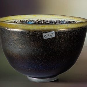 Bertil Vallien - Kosta Boda - Bowl &quot;Volcano&quot; - Ø 16.5 cm - Signed - Sweden 1981