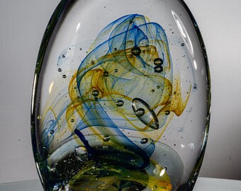 Rolf Wiemers - The Bad Karlshafen Glassworks - Objeto artístico de vidrio - Altura 14,5 cm / 1 kg - Alemania 1970-1989