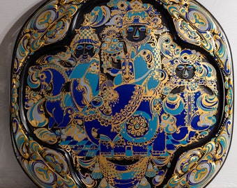 Björn Wiinblad - Rosenthal - Christmas plate in glass 1978 - motif &quot;Three Kings&quot; - 28.5 x 28.5 cm - Germany 1978