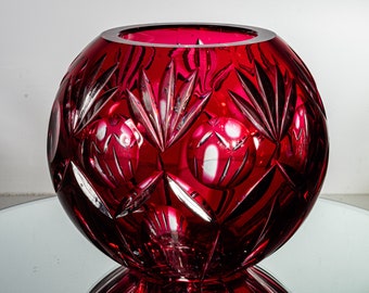 アンティーク Nachtmann フラワーベース ナハトマン 花瓶 レッド