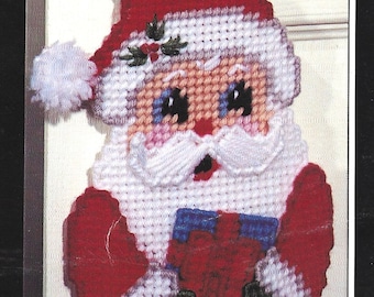 Vintage Plastic Canvas Christmas Santa Door Sign Pattern, PDF Download, Instant Access