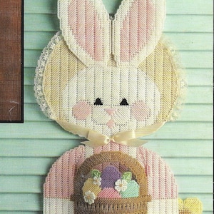 Vintage Plastic Canvas Large Easter Bunny Door Decoration Pattern, PDF Download, Instant Access