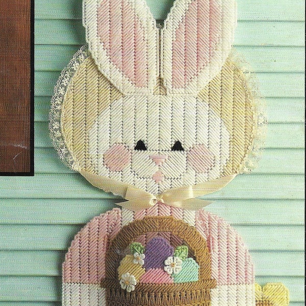 Vintage Plastic Canvas Large Easter Bunny Door Decoration Pattern, PDF Download, Instant Access