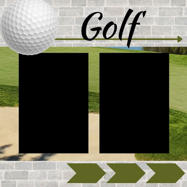 12x12" Golf Scrapbook Page, Digital Download, Instant Access