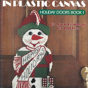 Vintage Plastic Canvas Holiday Doors Book 1, Mr. Snowman booklet, PDF Pattern, Digital Download, Christmas