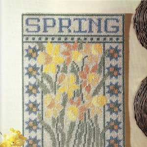 Vintage Plastic Canvas Spring Wall Hanging Pattern, PDF Download, Instant Access