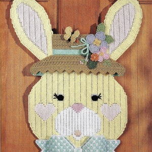 Vintage Plastic Canvas Easter Bunny Door Decoration Pattern, PDF Download, Instant Access