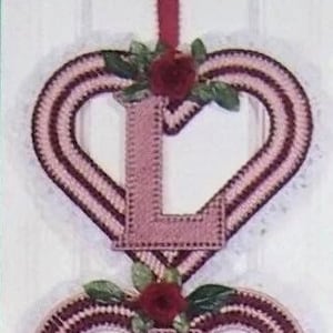 Vintage Plastic Canvas Valentine&#39;s Day Love Door decoration Pattern, PDF Download, Instant Access