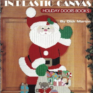 Vintage Plastic Canvas Holiday Doors Book 5, Welcome Santa booklet, PDF Pattern, Digital Download, Christmas
