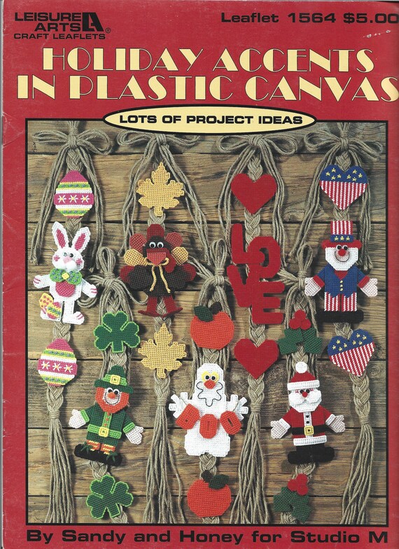 Plastic Canvas Holiday Accents, PDF Pattern, Instant Access, Digital Download, Easter, Halloween, Christmas, Thanksgiving, garland, magnets