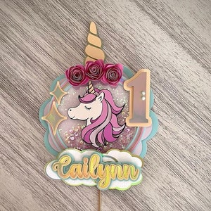 Einhorn Geburtstag Cake Topper mit Shaker | 3D-Kuchen (DIGITALE SVG-DATEI)