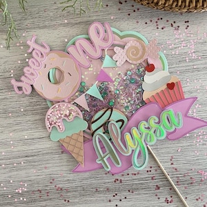 Candyland | Sweet One Cake topper | 3D cake topper with shaker | DIGITAL SVG file