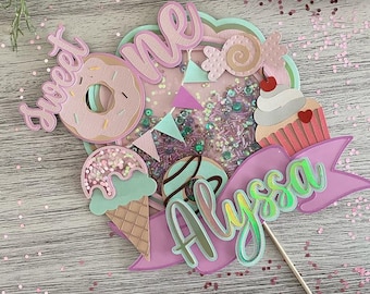 Candyland | Sweet One Cake topper | 3D cake topper with shaker | DIGITAL SVG file