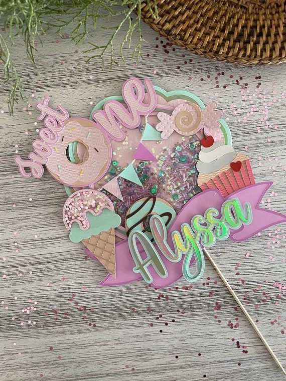Candyland | Sweet One Cake topper | 3D cake topper with shaker | DIGITAL SVG file