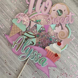 Süßer Geburtstag | Zwei süße | 3D Cake Topper mit Streuer | DIGITALE SVG-Datei