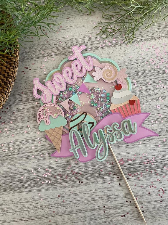 Stitch Cake Topper, Cake Topper With Shaker, SVG & PNG, Hawaiian