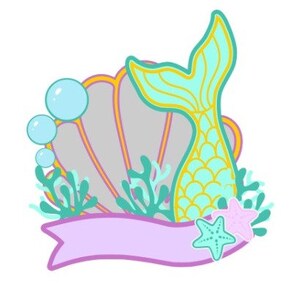 Mermaid Cake Topper and Gable (favor) Box | DIGITAL SVG DOWNLOAD - Etsy