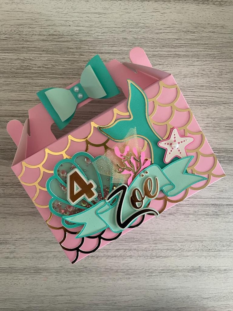 Mermaid Cake Topper and Gable (favor) Box | DIGITAL SVG DOWNLOAD - Etsy