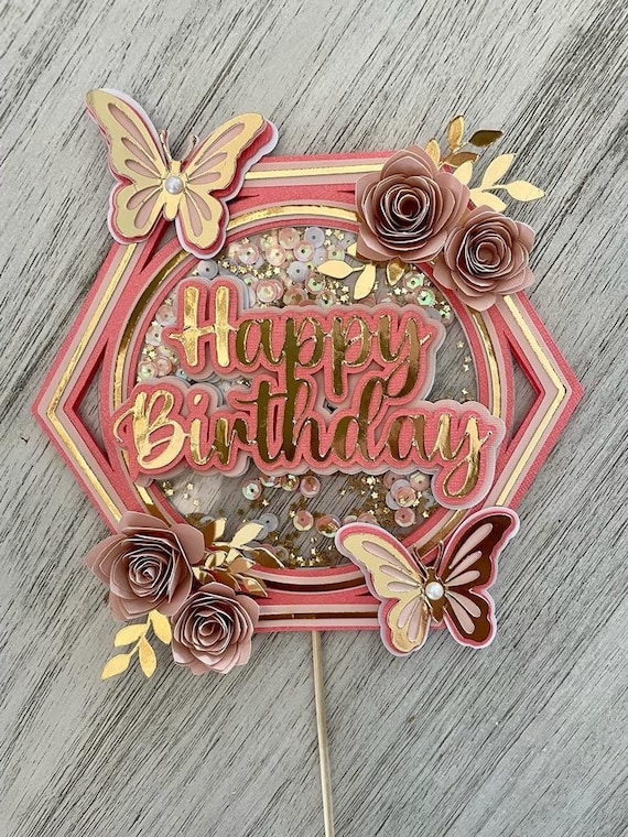 Mockup Cake Toppers Acrylic Stick topper Birthday (1182909)