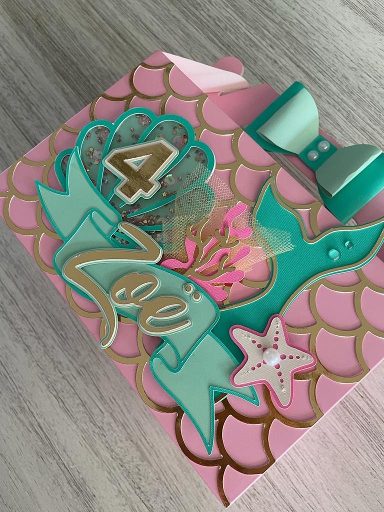 Mermaid Cake Topper and Gable favor Box DIGITAL SVG | Etsy UK