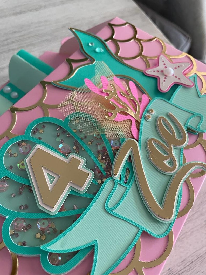 Mermaid Cake Topper and Gable favor Box DIGITAL SVG - Etsy Canada