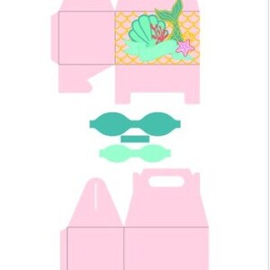 Mermaid Cake Topper and Gable (favor) Box | DIGITAL SVG DOWNLOAD - Etsy