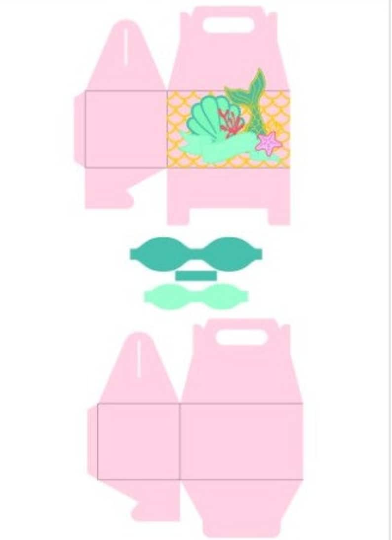 Mermaid Cake Topper and Gable (favor) Box | DIGITAL SVG DOWNLOAD - Etsy ...