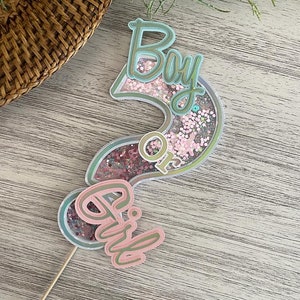 Revelación de género / Topper de pastel de baby shower / Archivo SVG digital