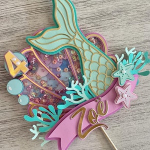 Mermaid Cake Topper and Gable (favor) Box | DIGITAL SVG DOWNLOAD - Etsy