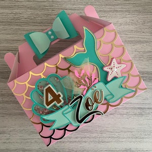 Mermaid birthday gable box | Favor box | Digital SVG download