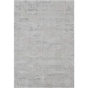 May include: A rectangular, light gray rug with a textured, distressed design. The rug's surface has a mottled appearance with variations in tone, creating a subtle, abstract pattern. The rug is suitable for living rooms, bedrooms, or entryways.