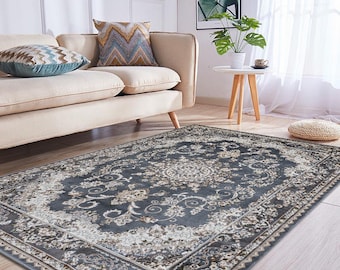 Shiraz Oriental carpet with border grey/beige