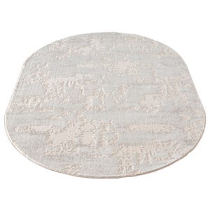 Short Pile Designer Carpet Versay Oval Carpet White