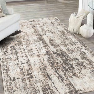Designer Carpet Abstract Pattern Modern Grey Beige