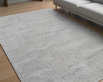 Designer short pile rug for living room, Galya abstract rug, L. Grey