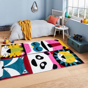 Children&#39;s carpet Beetro for the children&#39;s room with animal motif Colorful