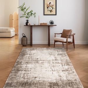 Designer Living Room Carpet Abstract Pattern Modern Beige-Vizon