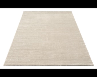 Short-pile designer rug Marvin vintage rug Cream