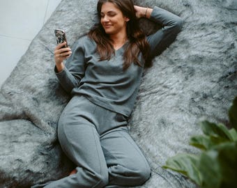 XXL Kunstpelz Sitzsack: Umweltfreundliches Bodenkissen, Zollgebühren inclusive