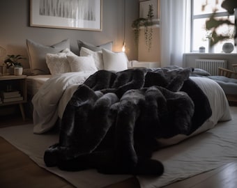 Luxuriöse Kunstpelzdecke | Perfekte Raumdekor Pelzdecke | Individuelle Decken