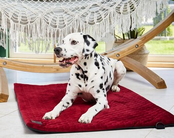 防水トラベルロールアップ犬用ベッド：コットンサック付きポータブルペットマット