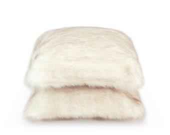 Luxuriöser Kunstfell Polarfuchs Kissenbezug - Eleganter Dekokissenbezug