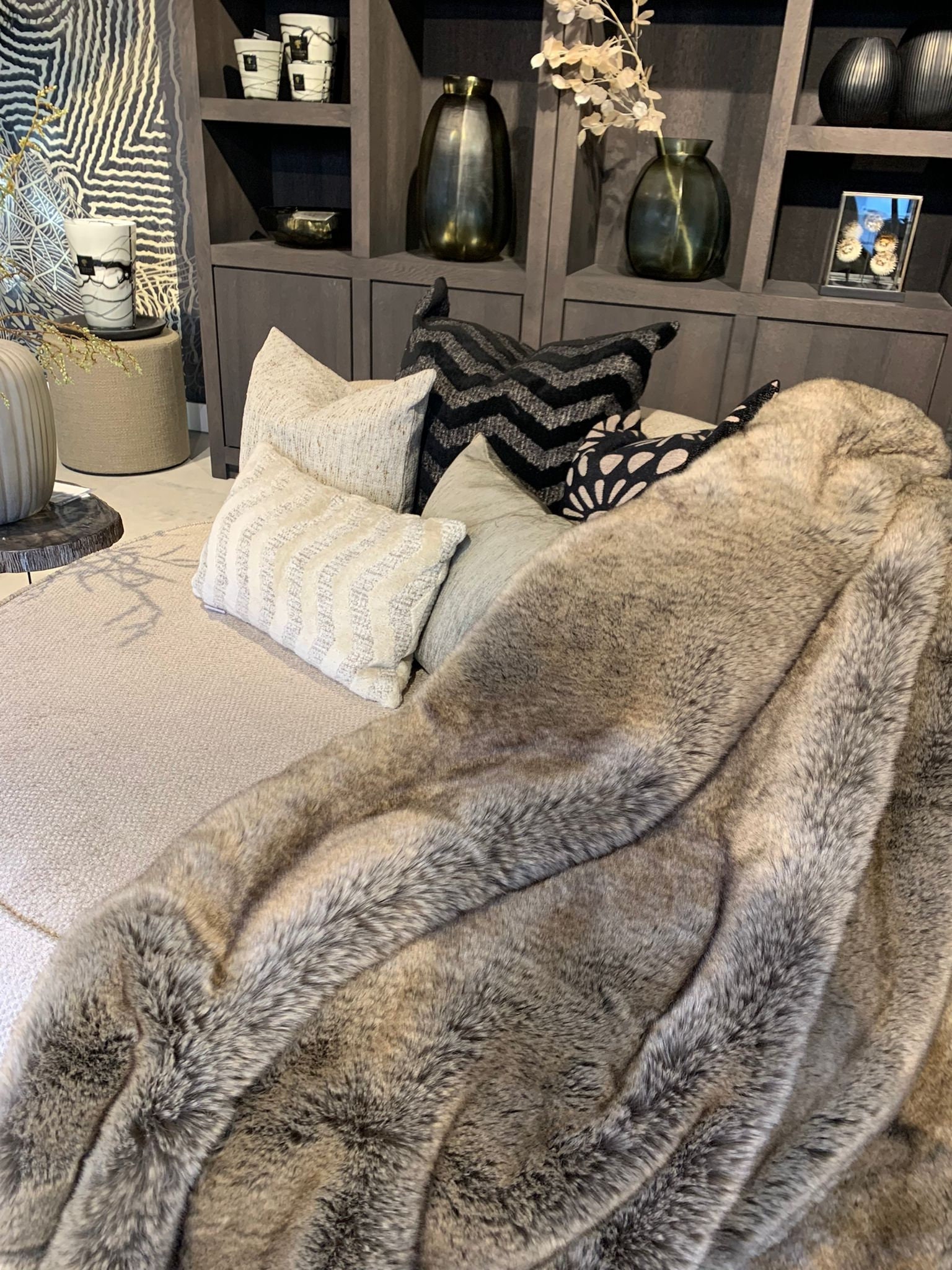 Premium Black Wolf Fur Blanket Faux Fur Blanket Soft Blanket Etsy