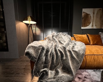Handgefertigte Kunstpelz Decke, Plüsch Samtrücken