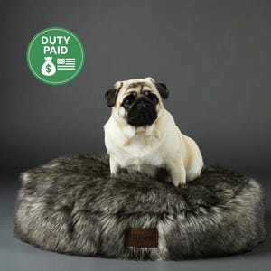 Oval Plush Dog Bed – Anti-Anxiety Faux Fur, Orthopedic Memory Foam image 1