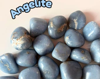 Angelite Tumble Stone - Crystal Healing, UK Crystal Shop